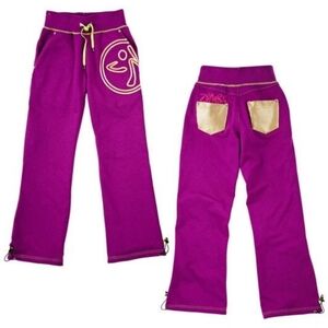Zumba Disco Women's Purple Wide Leg Sweatpants Size XXL NWT